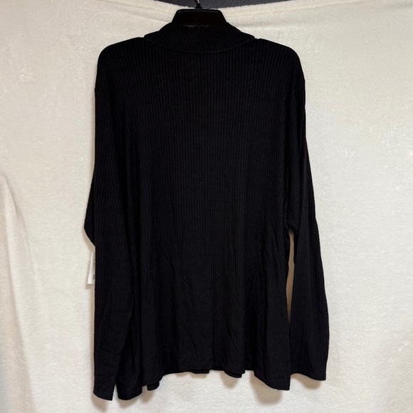 Rachel Zoe Sweater 3X Women's Ribbed Long Sleeve Shirt Top Black - Picture 4 of 9